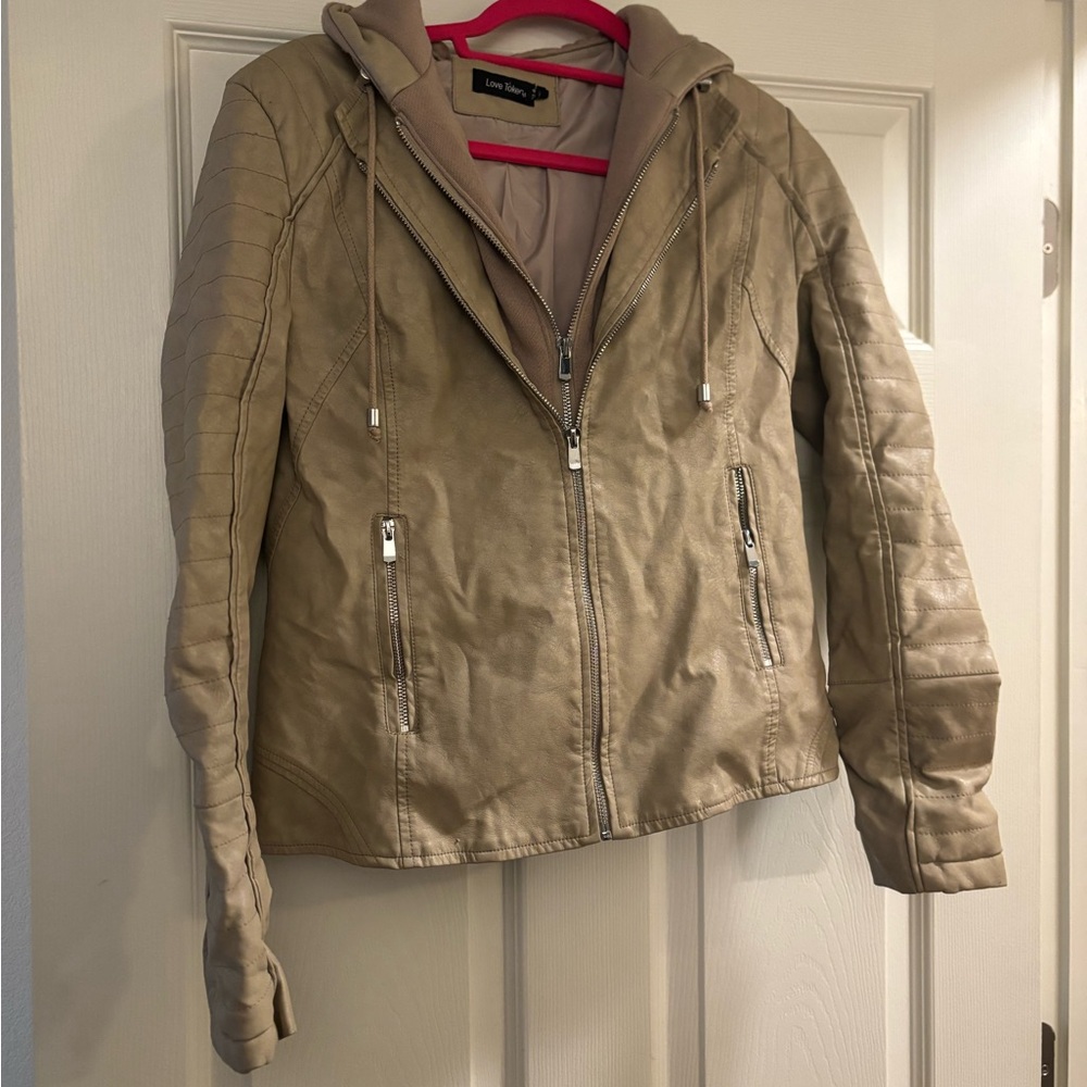 Love Token Women's Tan leather Jacket